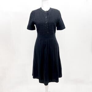 Burberry Dress Shirt Summer Womens Black US 4 Black Midi Knee Length Flare Skirt